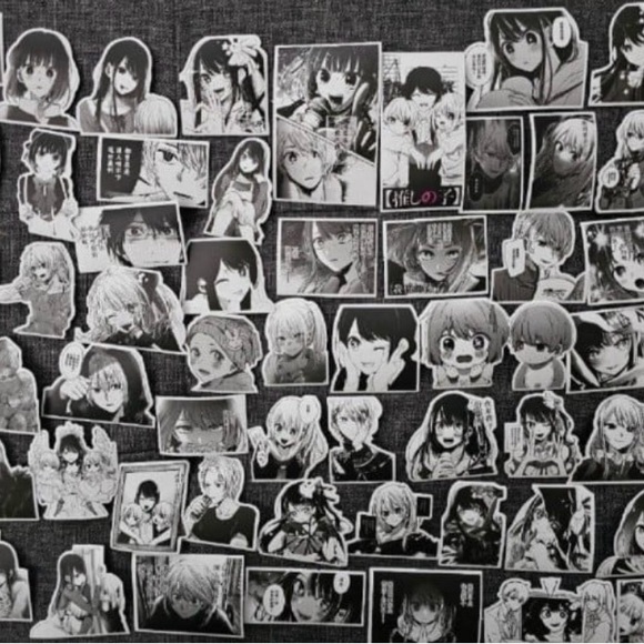 Oshi No Ko Sticker Set 70 pcs Black and White - Picture 2 of 6